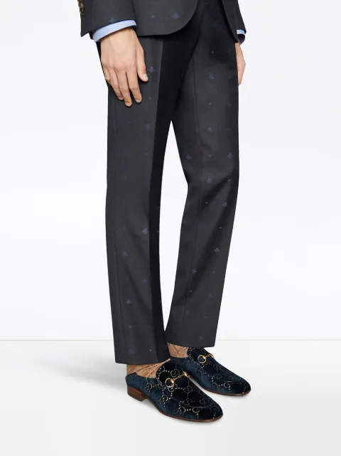 Gucci Horsebit Collapsible Leather Loafer In Blue