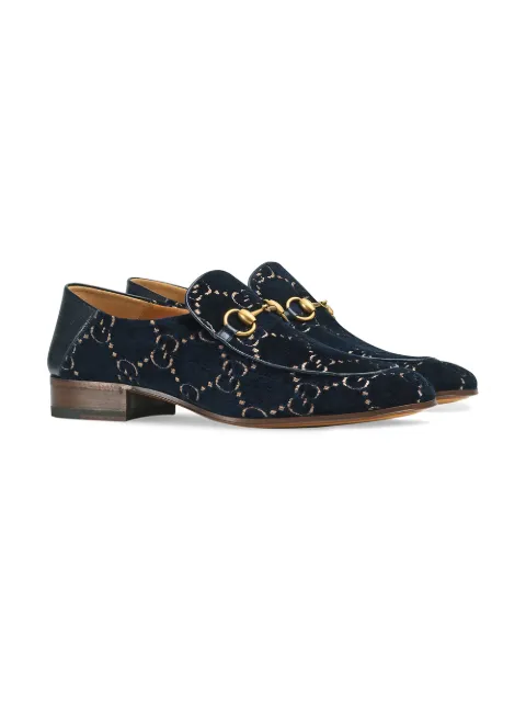 Gucci Horsebit Collapsible Leather Loafer In Blue