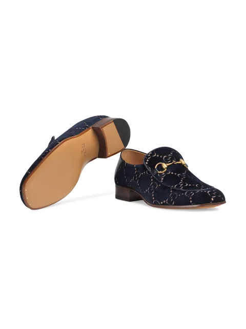 Gucci Horsebit Collapsible Leather Loafer In Blue