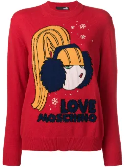 logo intarsia sweater