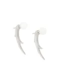 Shaun Leane sterling silver Cherry Blossom pearl Talon earrings
