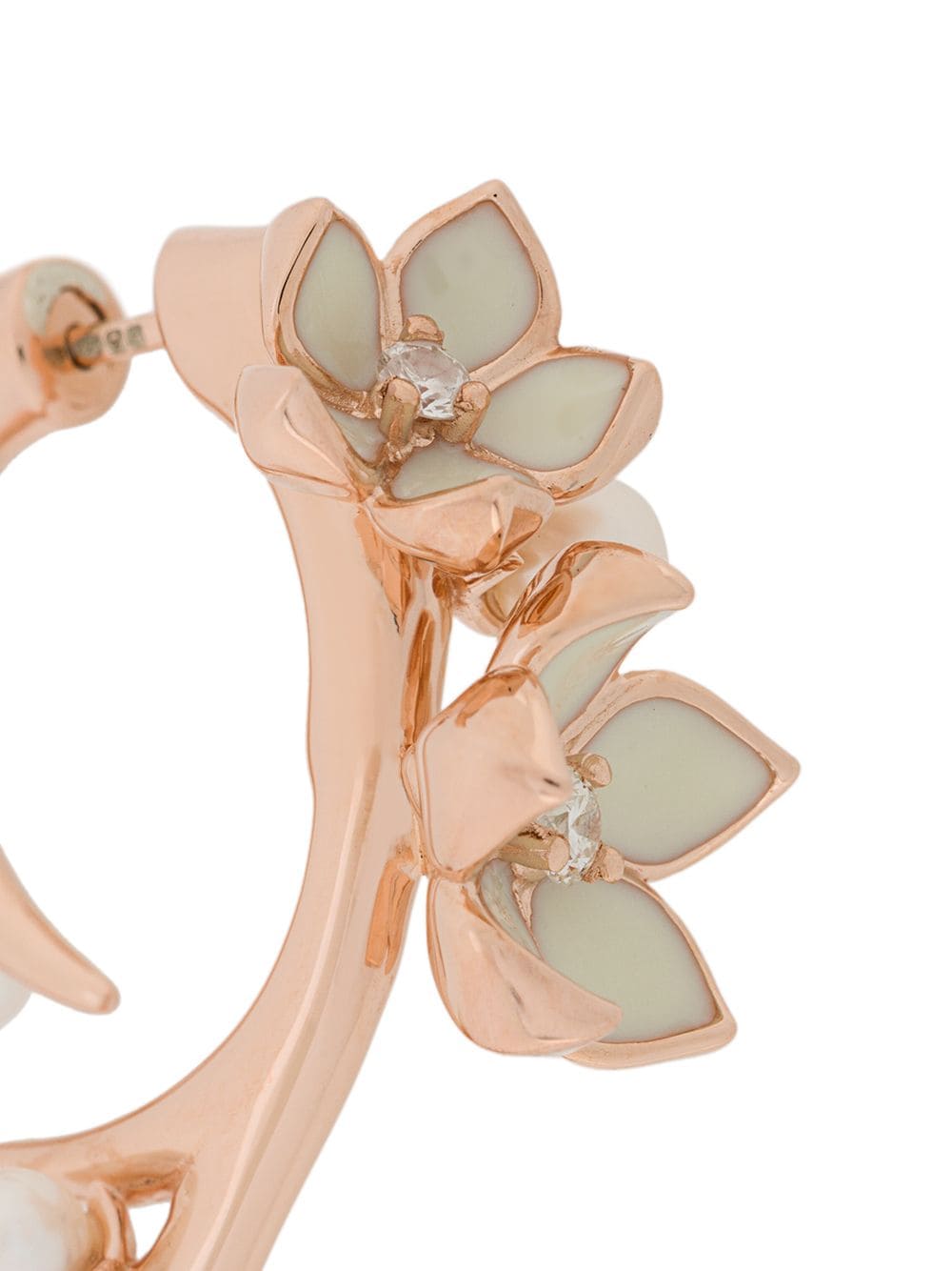 Shop Shaun Leane Cherry Blossom Diamond Hook Earrings In Gold