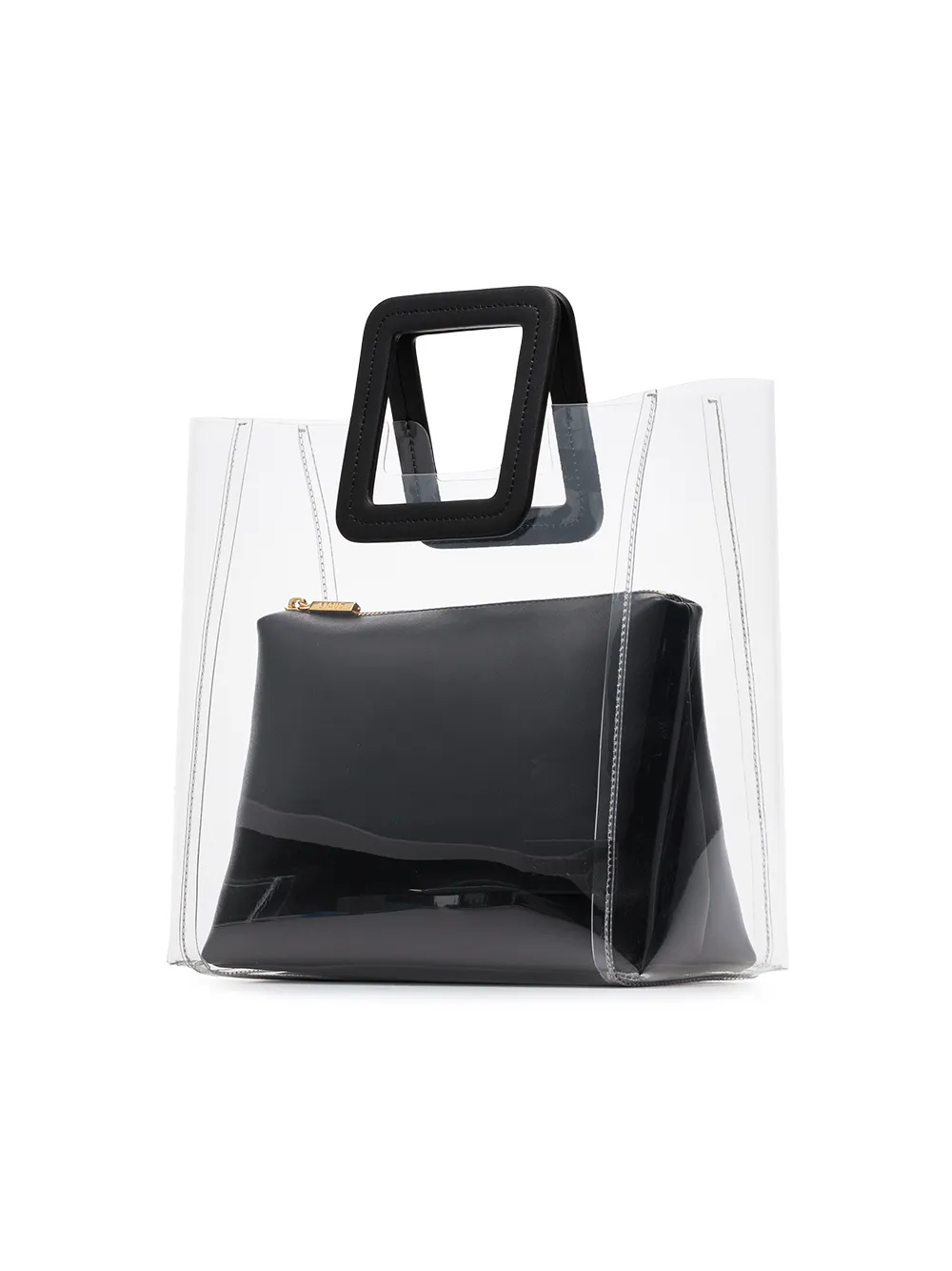black shirley leather pvc tote bag