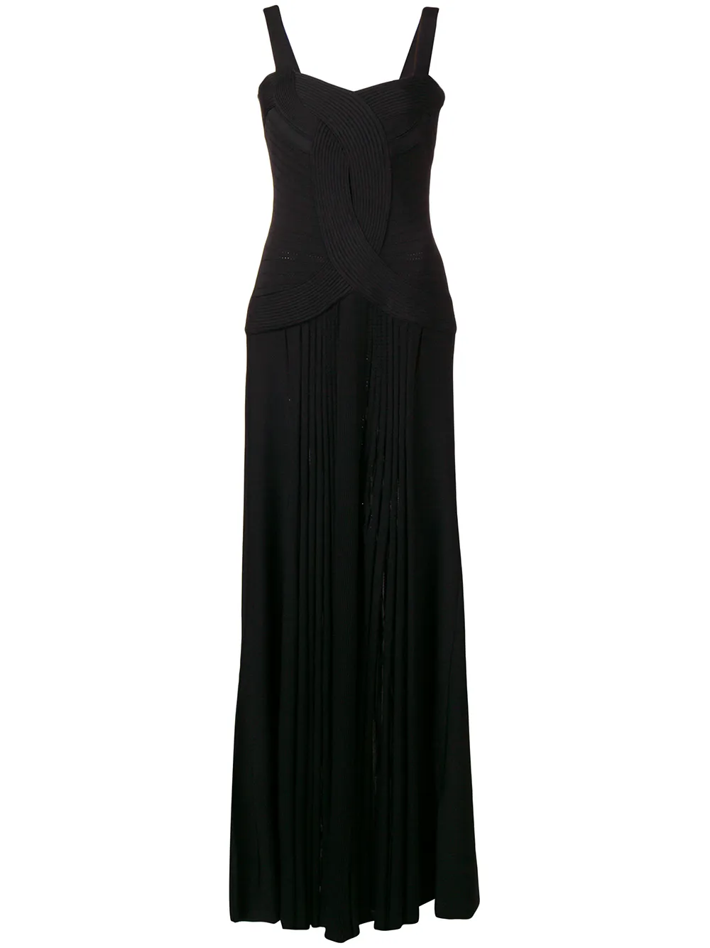 Roberto Cavalli long crossover gown Zwart