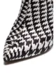 Alexandre Vauthier black and white Yasmin 100 houndstooth print buckle embellished ankle boots