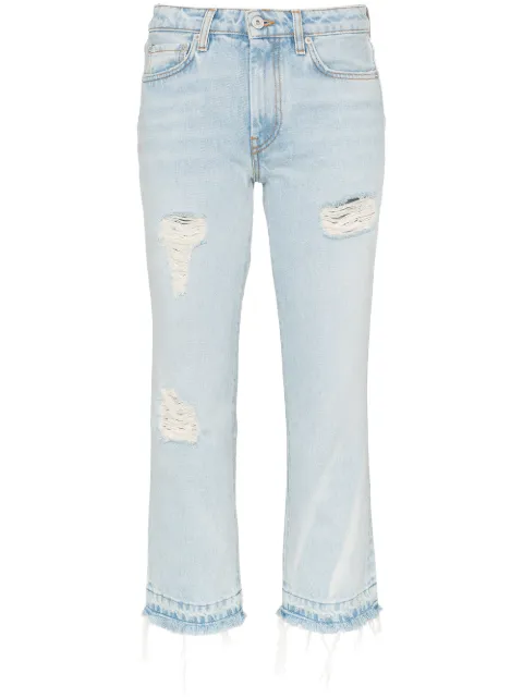 Heron Preston jeans estilo capri de tiro medio con acabado desgastado