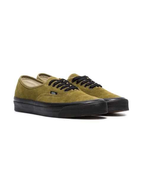 green leather vans