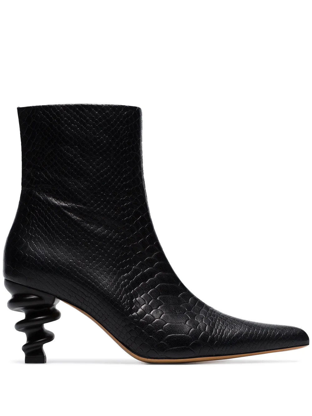 Kalda Boots KALDA BLACK ISLAND 70 TWISTED HEEL LEATHER BOOTS