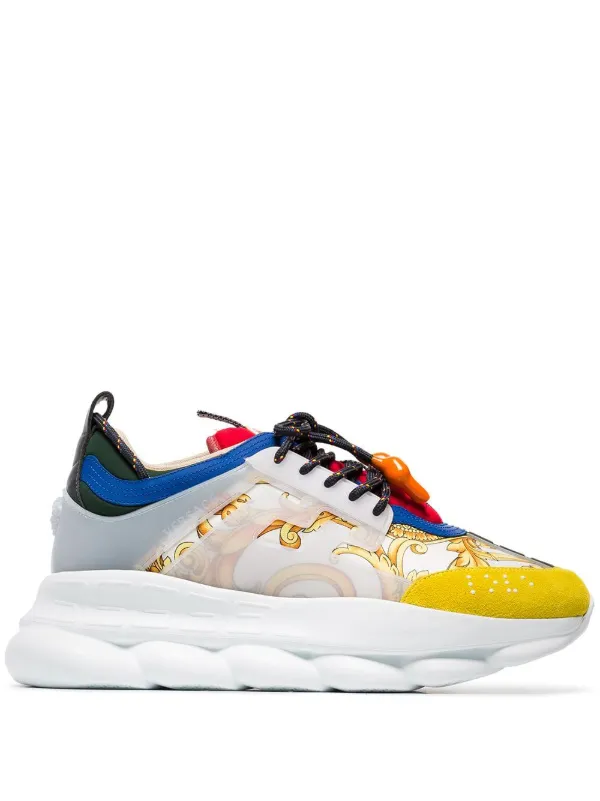 Versace Chain Reaction Baroque print sneakers £740 - Shop ... Versace Chain Reaction Baroque print sneakers £740 - Shop ...