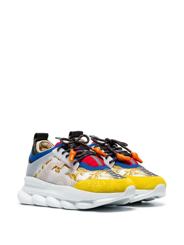 Versace Chain Reaction Baroque print sneakers £740 - Shop ... Versace Chain Reaction Baroque print sneakers £740 - Shop ...