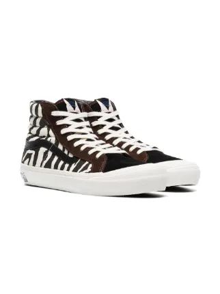 brown and white vault x taka hayashi zebra print sneakers展示图