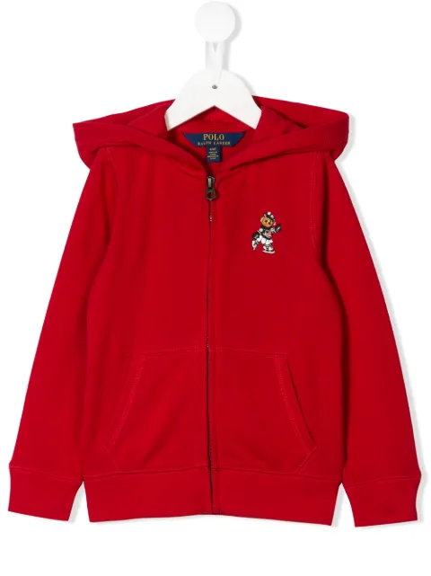 polo bear hoodie red