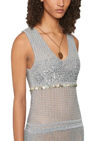 Long mesh knit tank dress | Roberto 