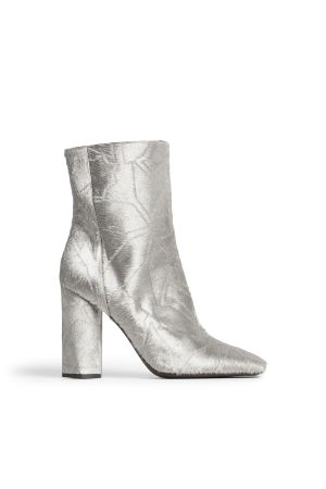 grey metallic ankle boots