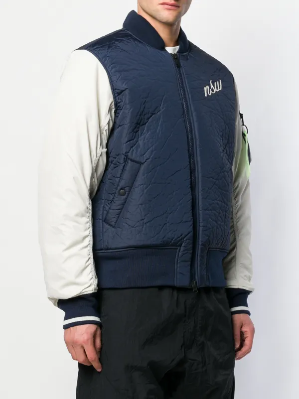 Nike embroidered-logo Bomber Jacket | Blue | FARFETCH ZA