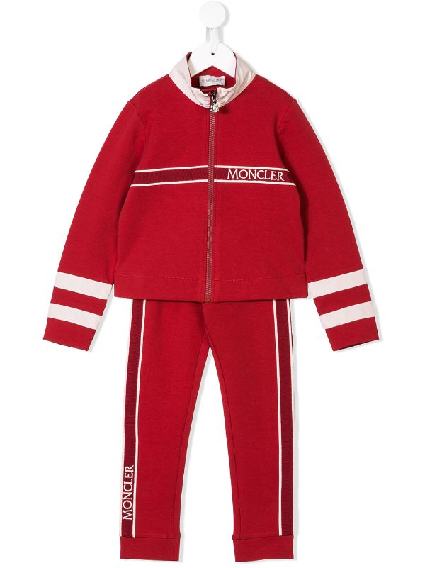red moncler tracksuit