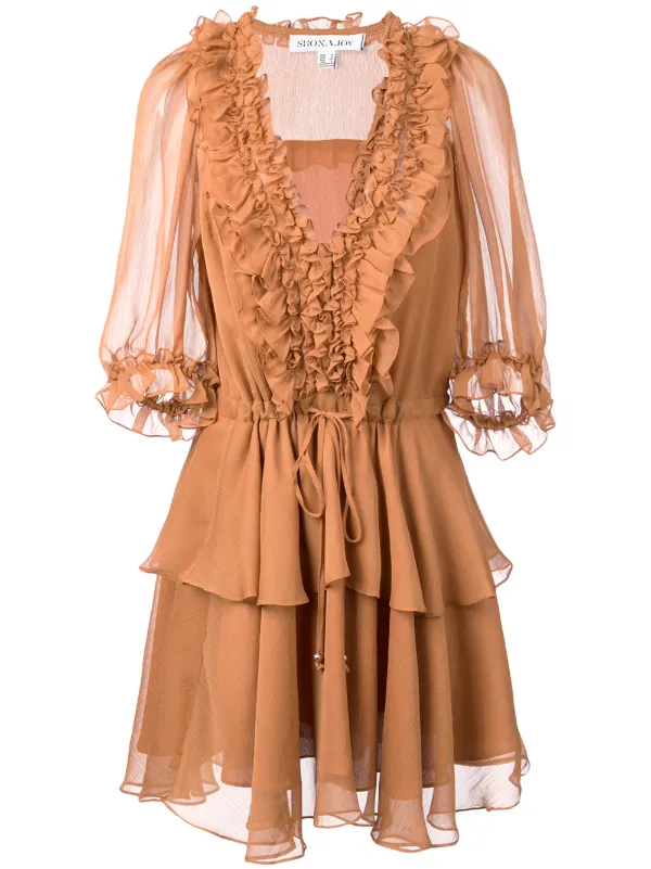 shona joy ruffle mini dress