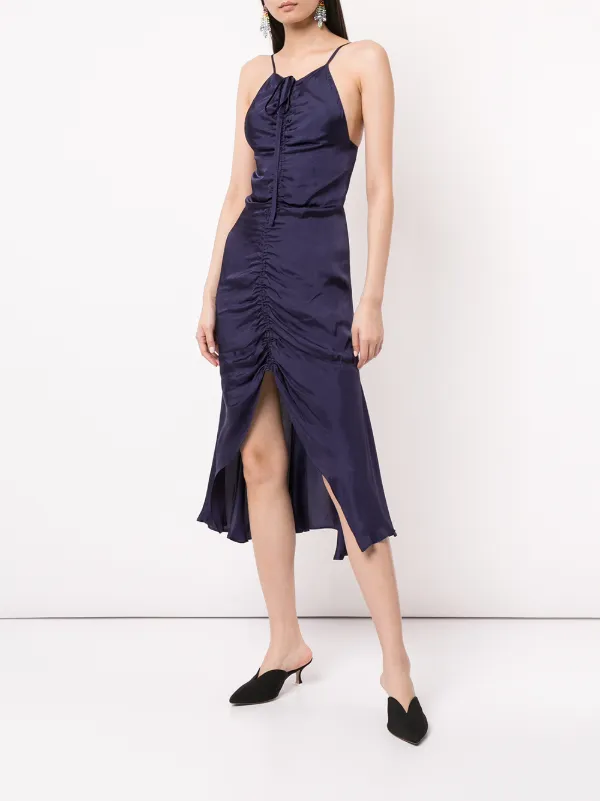 alice mccall oscar ruched midi dress