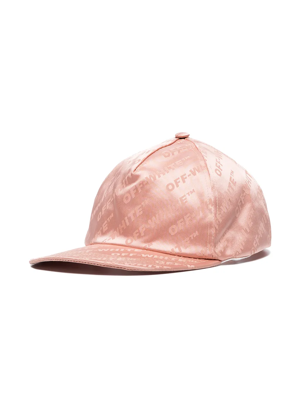  Off White Satin Baseballkappe Mit Logos   Nude 