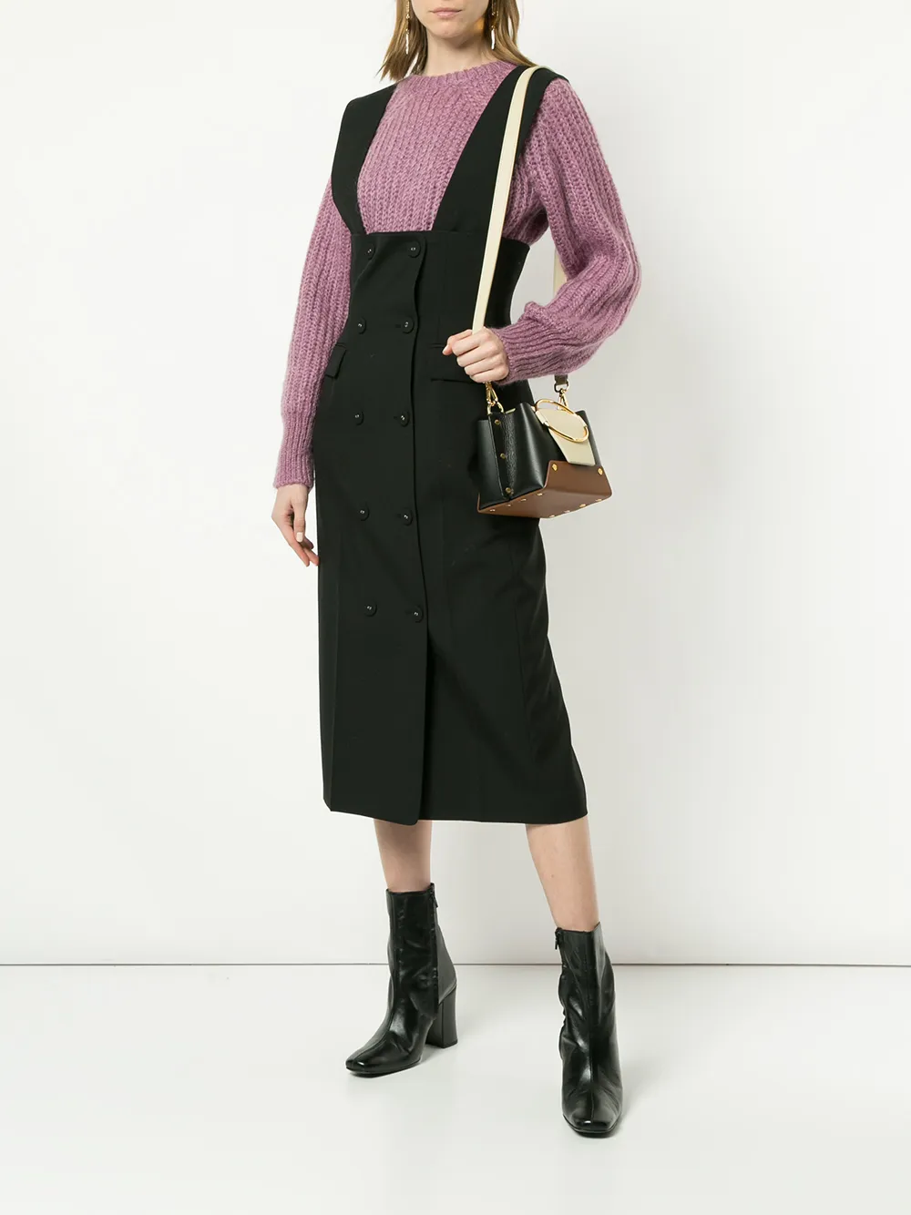 Le Ciel Bleu suiting pinafore dress