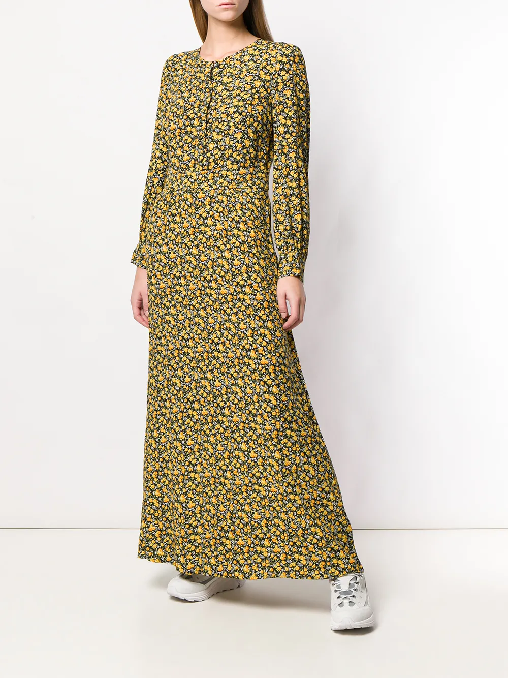 calvin klein yellow floral dress