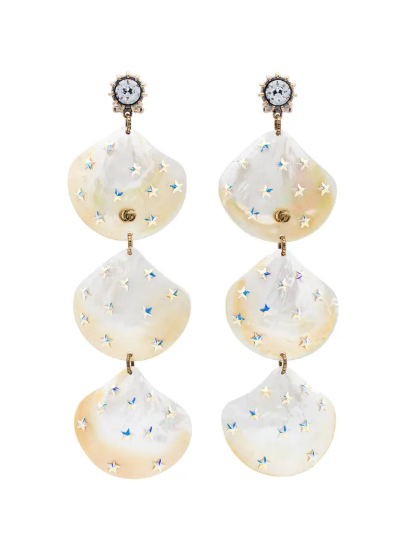 Gucci Pearl Shell Drop Earrings , Farfetch