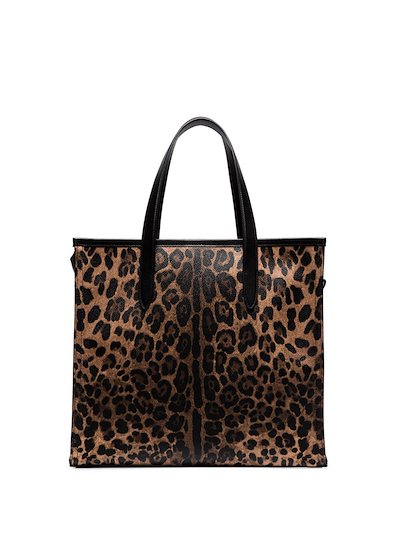 Dolce & Gabbana leopard-print tote bag black | MODES