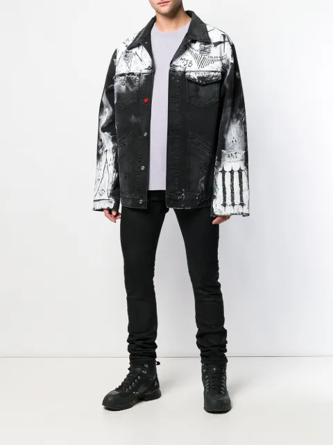 MJB MARC JACQUES BURTON MJB PAINTED DENIM JACKET - BLACK