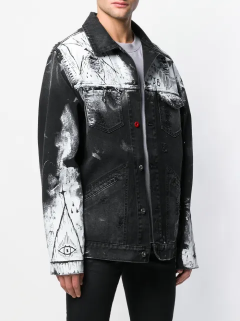 MJB MARC JACQUES BURTON MJB PAINTED DENIM JACKET - BLACK
