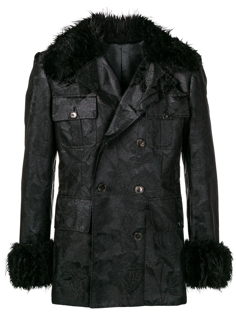 faux fur collar jacket