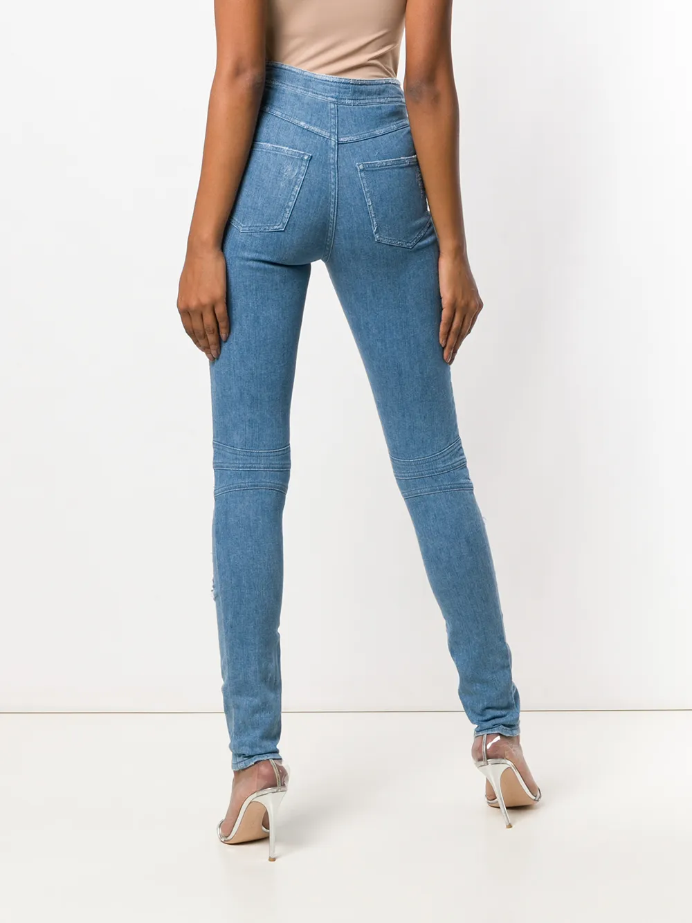 Balmain button-front skinny jeans Blauw