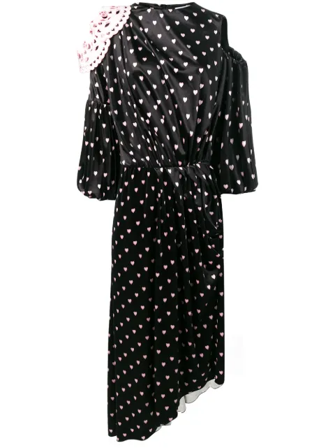 VIVETTA VIVETTA HEART PRINTED DRESS - BLACK