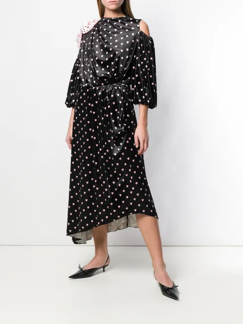 VIVETTA VIVETTA HEART PRINTED DRESS - BLACK