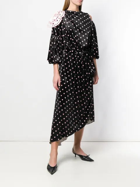 VIVETTA VIVETTA HEART PRINTED DRESS - BLACK