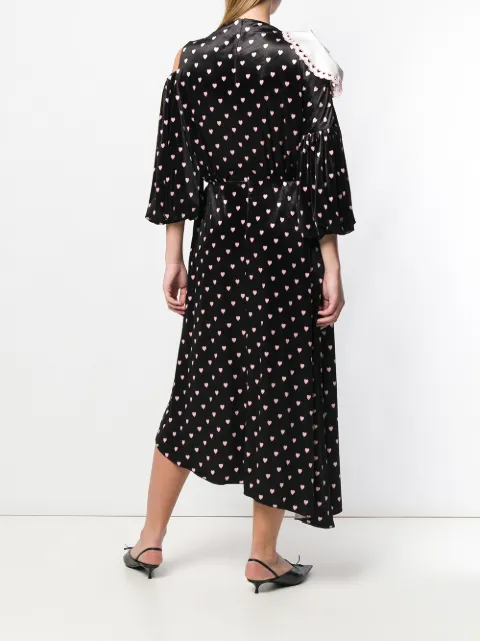 VIVETTA VIVETTA HEART PRINTED DRESS - BLACK