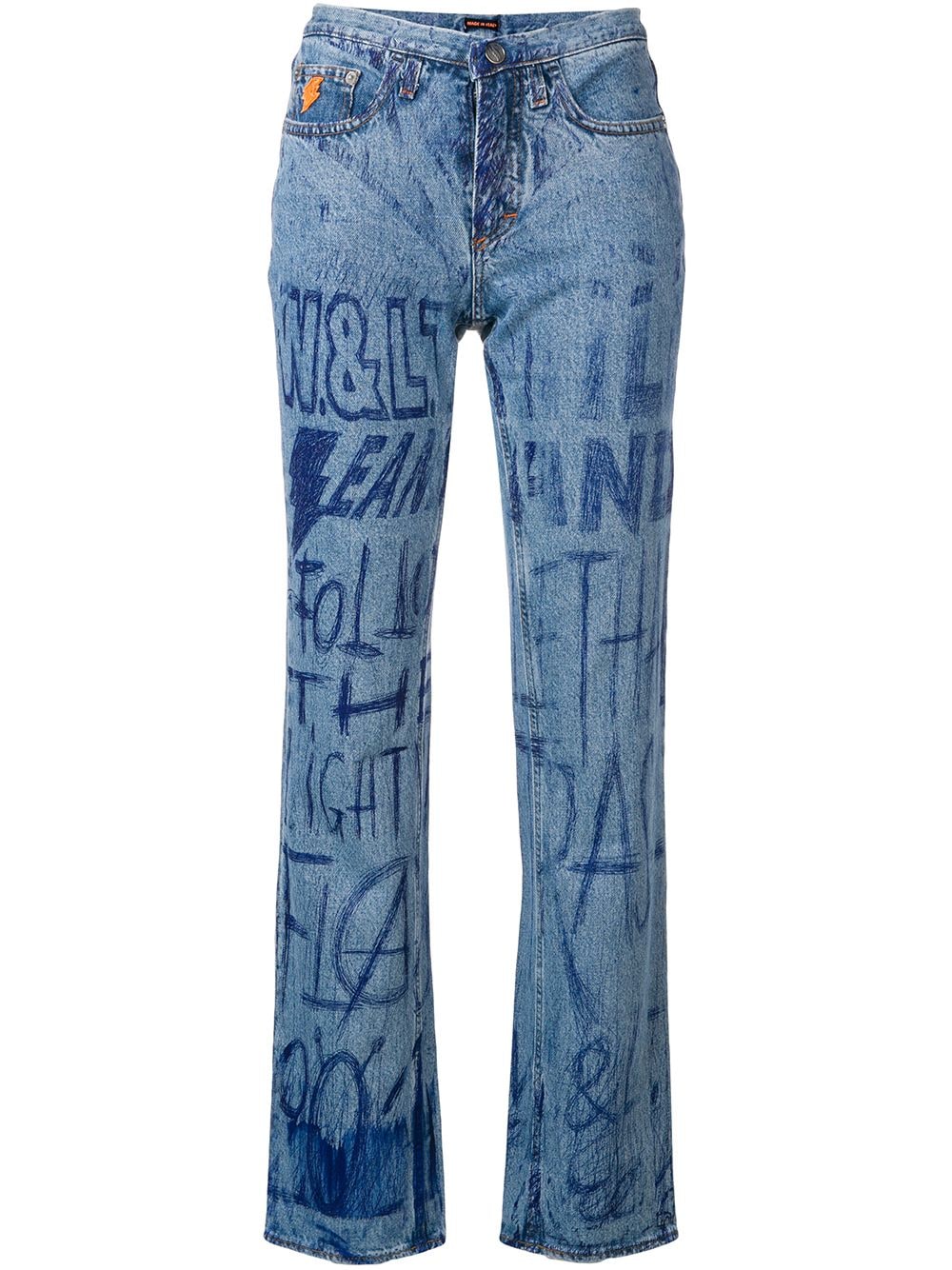 ink writing jeans