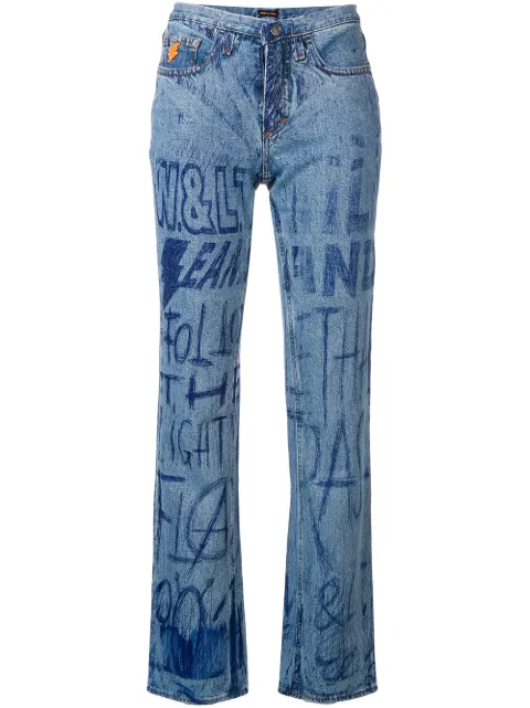 Walter Van Beirendonck Pre-Owned jeans con motivo escrito