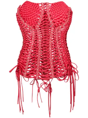 Dolce & Gabbana polka-dot Corset Top | White | FARFETCH