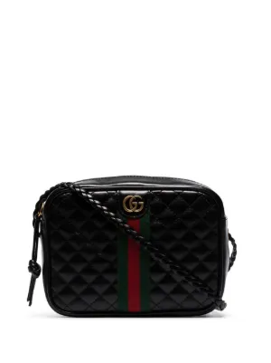 black quilted,leather small shoulder bag