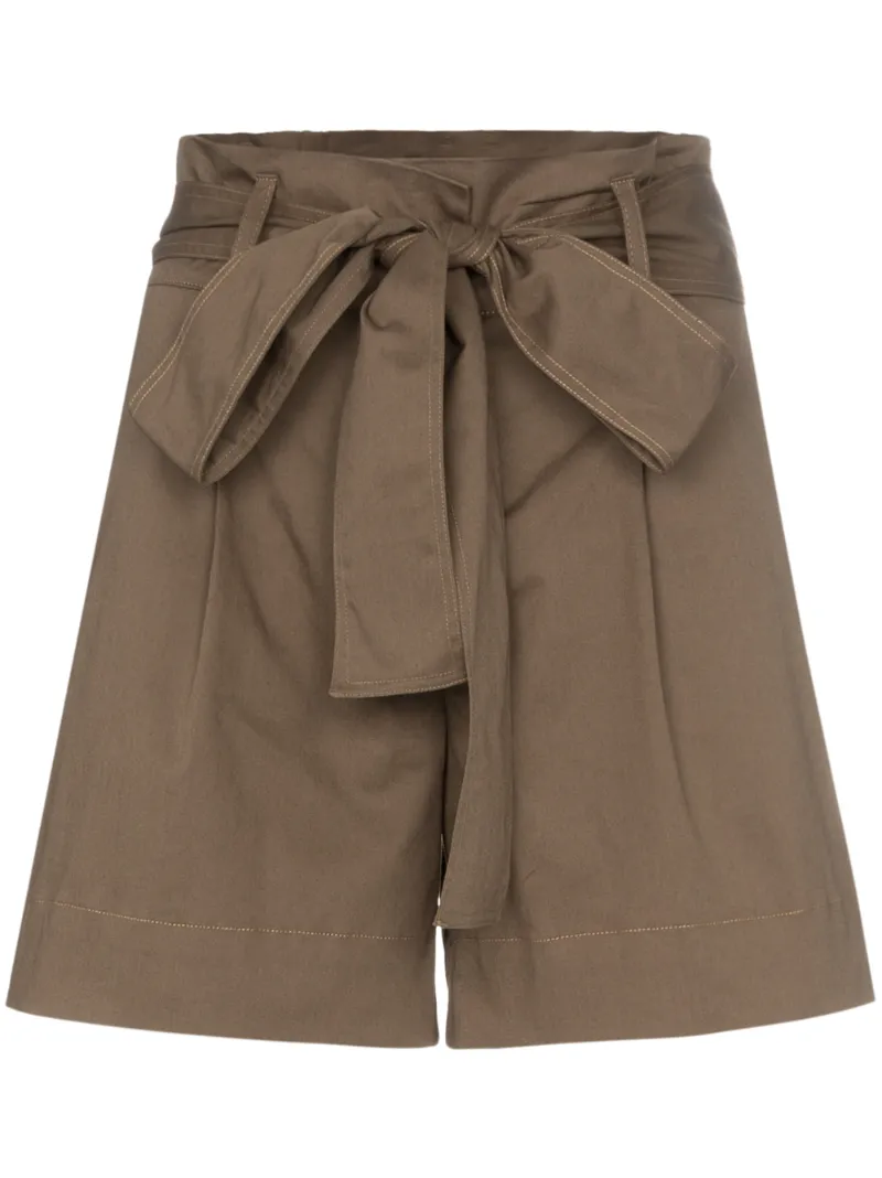 Silvia Tcherassi Orchard belted turned up hem shorts