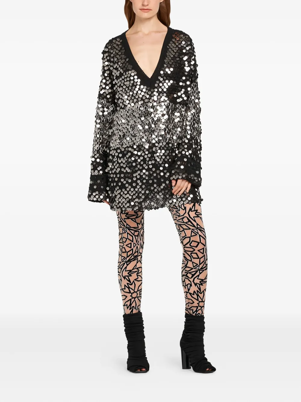 Roberto Cavalli Sequin-embellished Sweater In Black