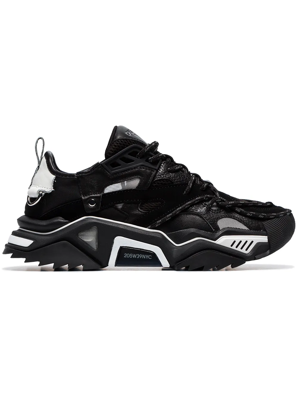 Calvin Klein 205w39nyc Sneakers CALVIN KLEIN 205W39NYC BLACK STRIKE CHUNKY MESH AND LEATHER SNEAKERS
