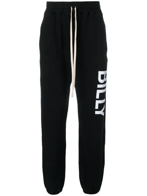 BILLY BILLY LOS ANGELES LOGO PRINT TRACK PANTS - BLACK