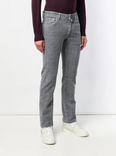 JACOB COHEN JACOB COHEN VINTAGE KNIT SLIM-FIT JEANS - BLUE