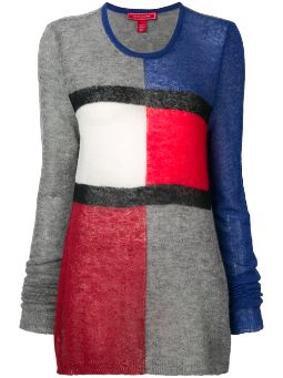 tommy flag cropped sweatshirt