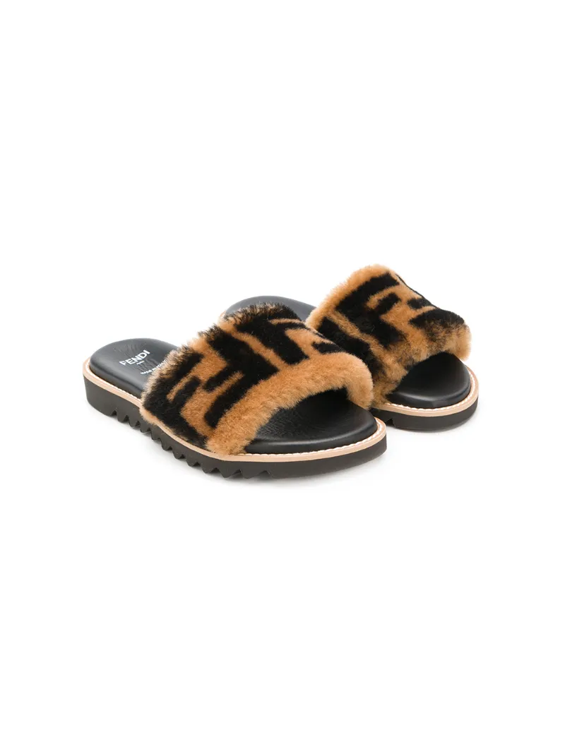Fendi Kids FF motif slides