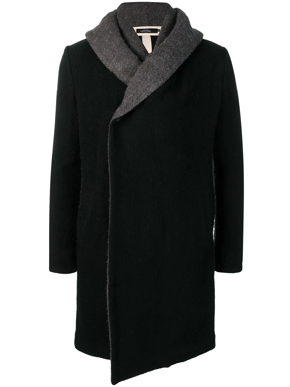 a new cross double hooded artisan coat - black
