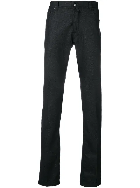 JACOB COHEN JACOB COHEN MELANGE KNIT JEANS - BLUE