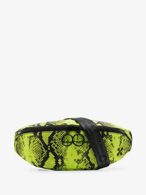 Off-White neon yellow python-print belt bag