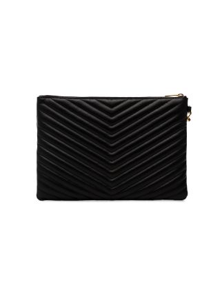 quilted leather clutch bag展示图